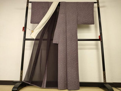 平和屋着物＊夏物 小紋 絽 幾何学文様 正絹 逸品 AABE1282jd