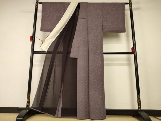 平和屋着物＊夏物 小紋 絽 幾何学文様 正絹 逸品 AABE1282jd