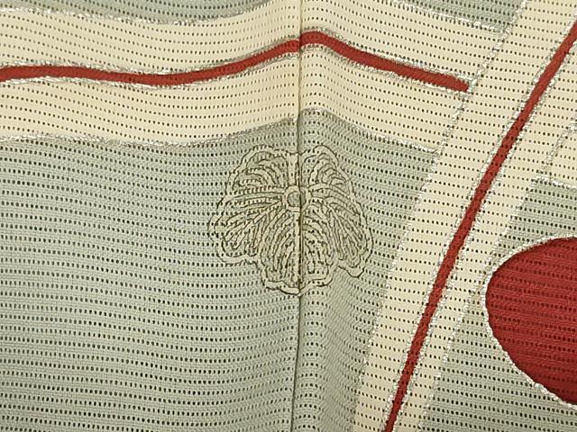 平和屋着物＊夏物 訪問着 絽 駒刺繍 枝葉文 銀彩 正絹 逸品