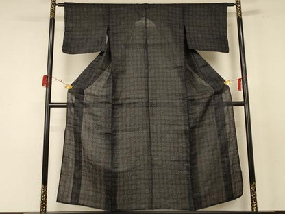 平和屋着物＊夏物　重要無形文化財　本場宮古上布　花菱文　苧麻　逸品　AABE1285jd