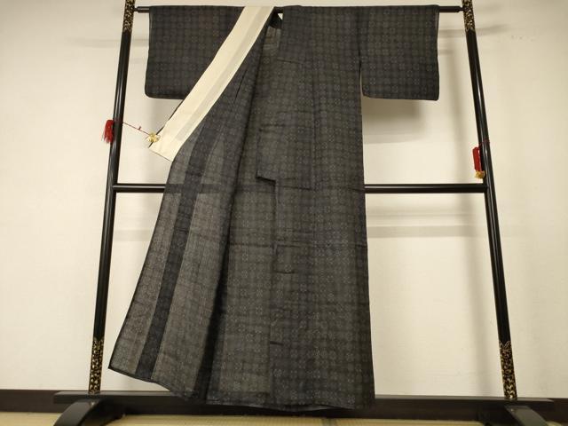 平和屋着物＊夏物　重要無形文化財　本場宮古上布　花菱文　苧麻　逸品　AABE1285jd