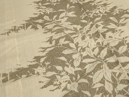 平和屋着物＊夏物 訪問着 白山紬 草花文 証紙付き 仮絵羽 正絹 逸品 未使用 AABE1286jd
