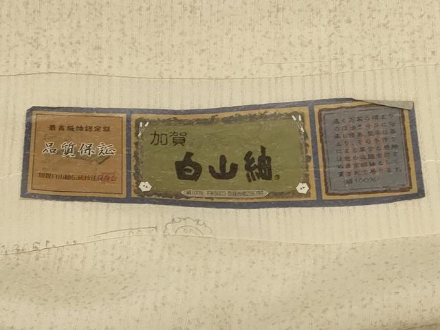 平和屋着物＊夏物 訪問着 白山紬 草花文 証紙付き 仮絵羽 正絹 逸品 未使用 AABE1286jd
