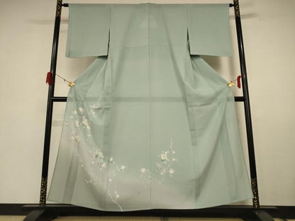 平和屋着物＊夏物 訪問着 絽 友禅 枝花文 暈し染め 正絹 逸品 AABE1287jd