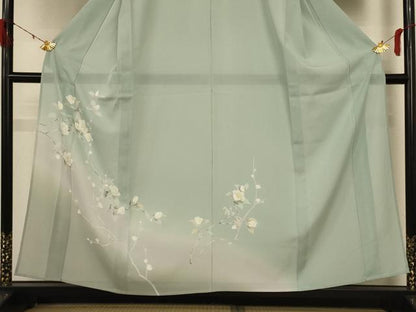 平和屋着物＊夏物 訪問着 絽 友禅 枝花文 暈し染め 正絹 逸品 AABE1287jd