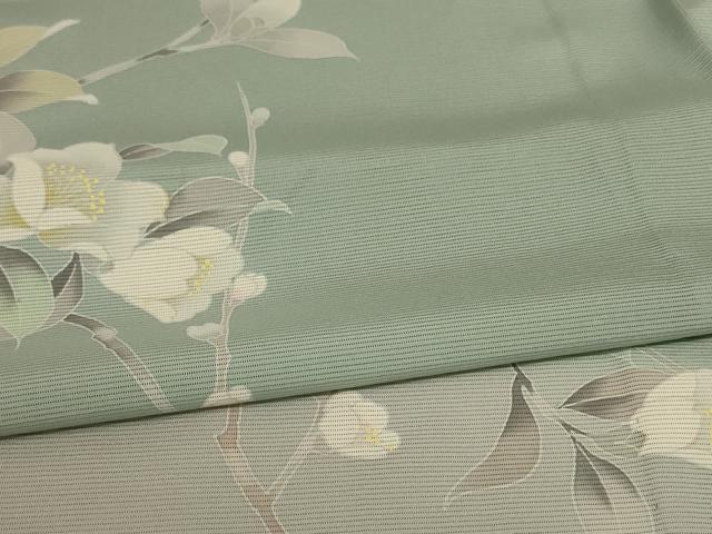 平和屋着物＊夏物 訪問着 絽 友禅 枝花文 暈し染め 正絹 逸品 AABE1287jd