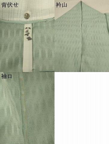 平和屋着物＊夏物 色無地 絽 裏葉柳色 洗える着物 AABE1289jd