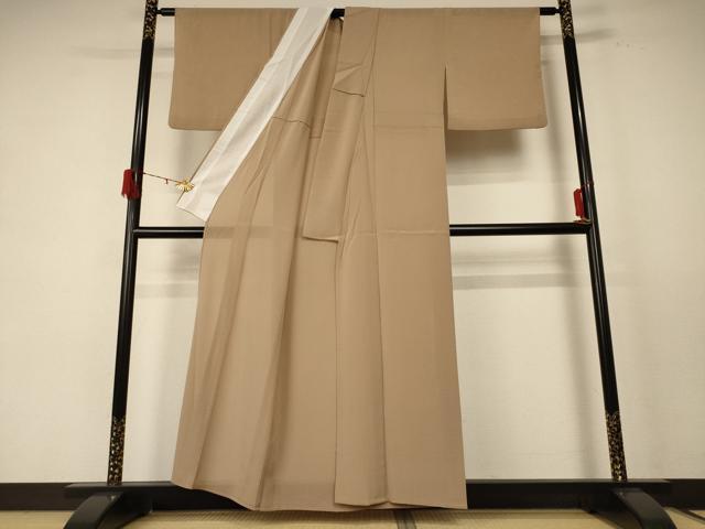 平和屋着物＊夏物 色無地 絽 樺色 洗える着物 AABE1292jd