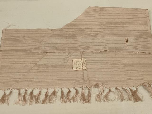 平和屋着物＊夏物 銀座きしや 色無地 絽 白茶色 たとう紙付き 正絹 逸品 AABE1293jd