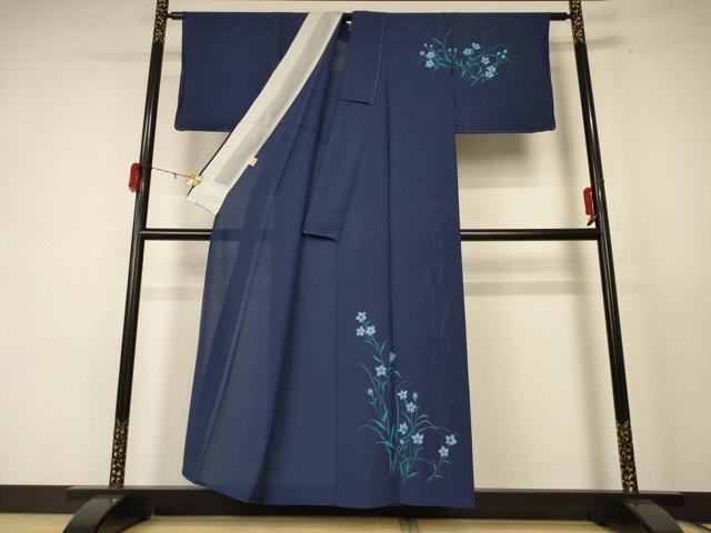 平和屋着物＊夏物 訪問着 絽 手描き 草花文 正絹 逸品 AABE1295jd