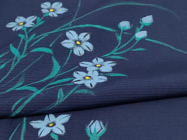 平和屋着物＊夏物 訪問着 絽 手描き 草花文 正絹 逸品 AABE1295jd