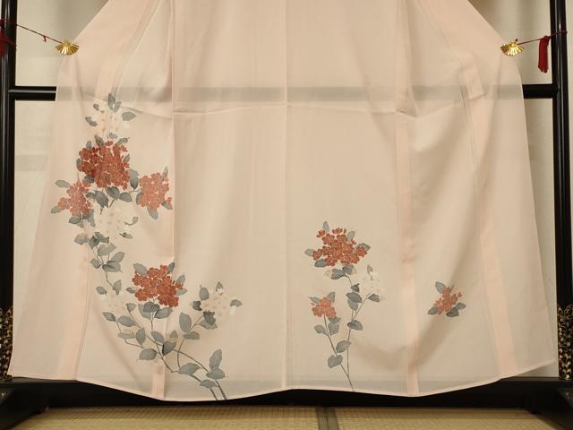 平和屋着物＊夏物 訪問着 絽 草花文 反端付き 正絹 逸品 AABE1297jd