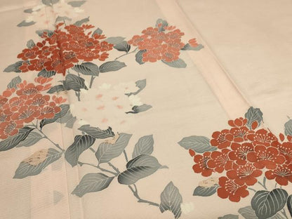 平和屋着物＊夏物 訪問着 絽 草花文 反端付き 正絹 逸品 AABE1297jd