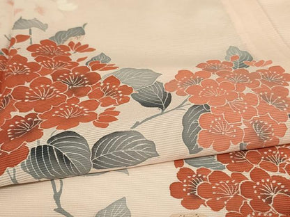 平和屋着物＊夏物 訪問着 絽 草花文 反端付き 正絹 逸品 AABE1297jd