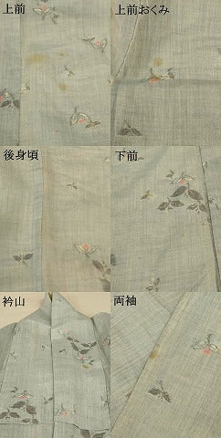 平和屋着物＊夏物 本場小千谷ちぢみ 草花文 麻 逸品 AABE1299jd