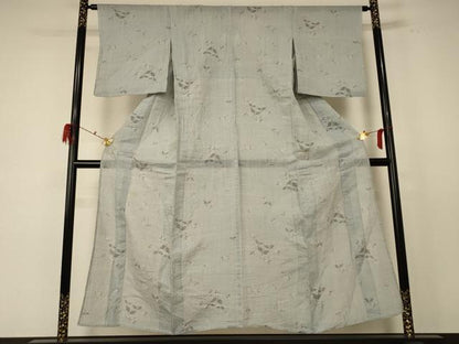 平和屋着物＊夏物 本場小千谷ちぢみ 草花文 麻 逸品 AABE1299jd