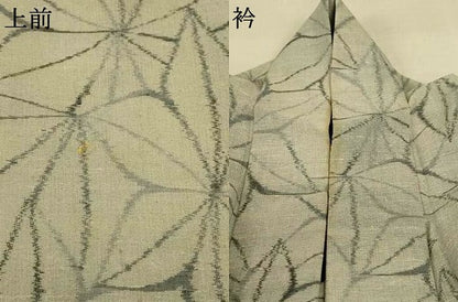 平和屋着物＊夏物 紗紬 麻の葉文様 正絹 逸品 AABE1303jd