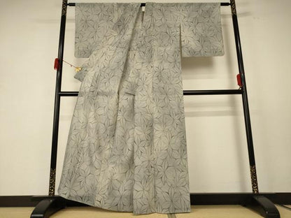平和屋着物＊夏物 紗紬 麻の葉文様 正絹 逸品 AABE1303jd