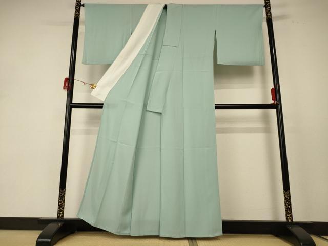 平和屋着物＊夏物 色無地 絽 裏葉柳色 正絹 逸品 AABE1304jd