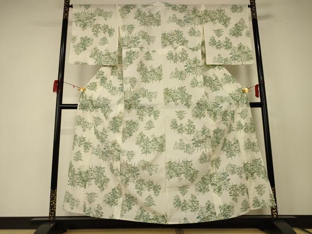 平和屋着物＊夏物 小紋 絽 樹林文 洗える着物 AABE1306jd