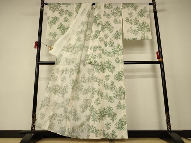 平和屋着物＊夏物 小紋 絽 樹林文 洗える着物 AABE1306jd