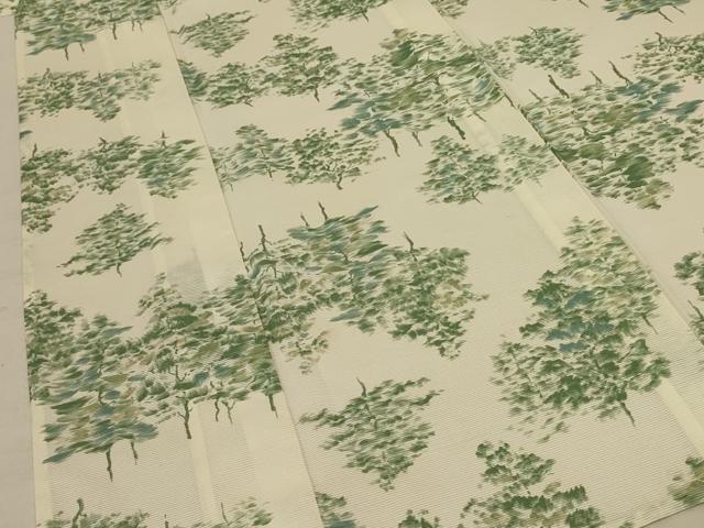 平和屋着物＊夏物 小紋 絽 樹林文 洗える着物 AABE1306jd