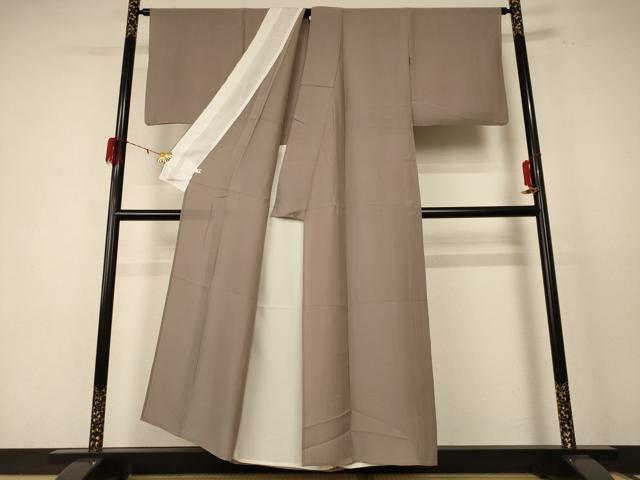 平和屋着物＊夏物 色無地 紗 江戸鼠色 正絹 逸品 AABE1309jd