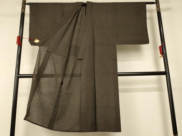 平和屋着物＊夏物 男性 紗紬 涅色 正絹 逸品 AABE1313jd