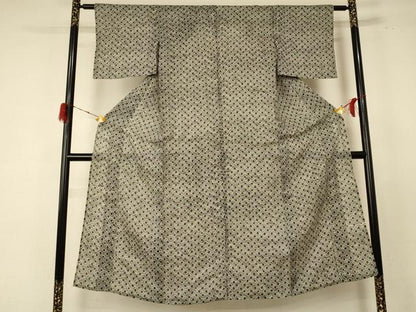 平和屋着物＊夏物 本場小千谷ちぢみ 幾何学文様 麻 逸品 AABE1314jd