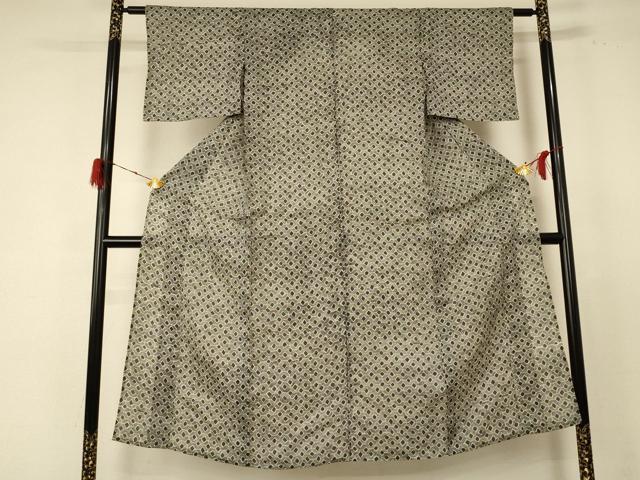 平和屋着物＊夏物 本場小千谷ちぢみ 幾何学文様 麻 逸品 AABE1314jd