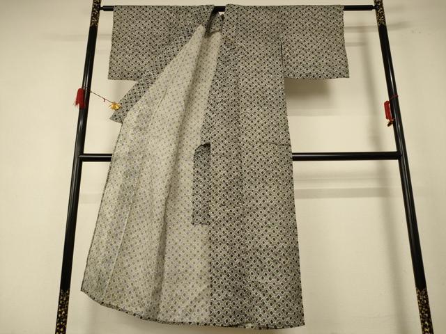 平和屋着物＊夏物 本場小千谷ちぢみ 幾何学文様 麻 逸品 AABE1314jd