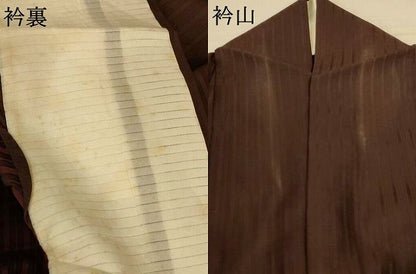 平和屋着物＊夏物　色無地　紗　赤墨色　正絹　逸品　AABE1315jd