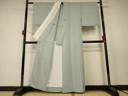平和屋着物＊夏物 色無地 絽 柳鼠色 正絹 逸品 AABE1319jd