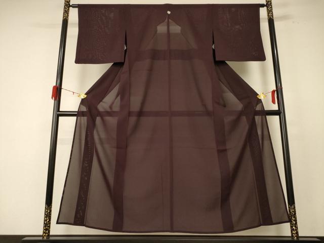 平和屋着物＊夏物 色無地 絽 黒鳶色 正絹 逸品 AABE1320jd