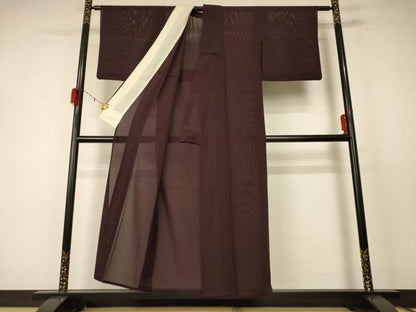 平和屋着物＊夏物 色無地 絽 黒鳶色 正絹 逸品 AABE1320jd