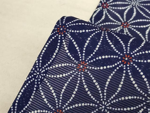 平和屋着物＊夏物　小紋　絽　麻の葉文様　洗える着物　AABE1330jd 平和屋着物＊夏物 小紋 絽 麻の葉文様 洗える着物 AABE1330jd