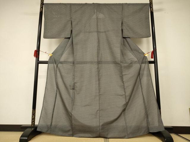 平和屋着物＊夏物　小紋　絽　菱文　洗える着物　AABE1331jd 平和屋着物＊夏物 小紋 絽 菱文 洗える着物 AABE1331jd
