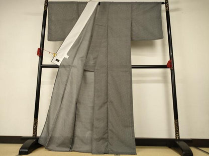 平和屋着物＊夏物 小紋 絽 菱文 洗える着物 AABE1331jd