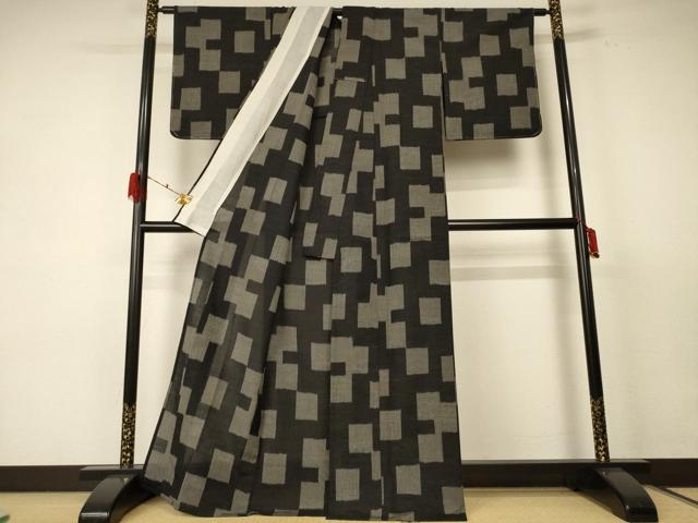 平和屋着物＊夏物 小紋 紗 色紙重ね文 未使用 AABE1338jd