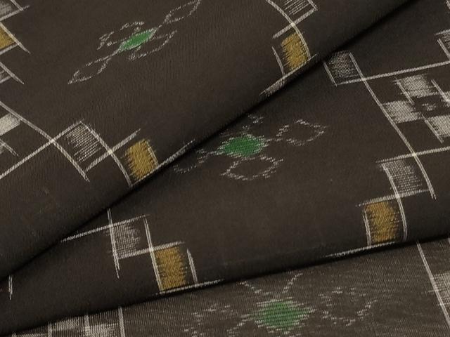 平和屋着物＊夏物　本場琉球絣　夏琉球　菱文　正絹　逸品　AABE1339jd 平和屋着物＊夏物 本場琉球絣 夏琉球 菱文 正絹 逸品 AABE1339jd