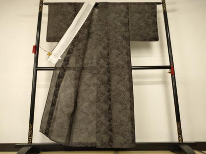 平和屋着物＊夏物 本場大島紬 夏大島 草葉文 正絹 逸品 AABE1340jd