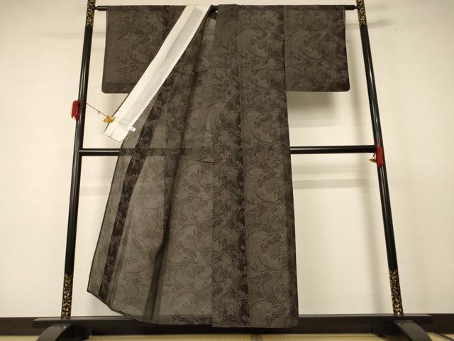 平和屋着物＊夏物 本場大島紬 夏大島 草葉文 正絹 逸品 AABE1340jd
