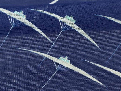 平和屋着物＊夏物 小紋 絽 幾何学文様 洗える着物 AABE1343jd