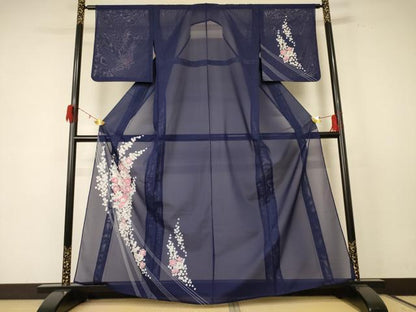 平和屋着物＊夏物 訪問着 絽 草花文 洗える着物 未使用 AABE1345jd
