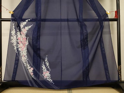 平和屋着物＊夏物 訪問着 絽 草花文 洗える着物 未使用 AABE1345jd