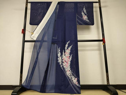 平和屋着物＊夏物 訪問着 絽 草花文 洗える着物 未使用 AABE1345jd