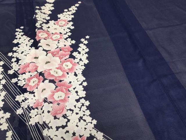 平和屋着物＊夏物 訪問着 絽 草花文 洗える着物 未使用 AABE1345jd