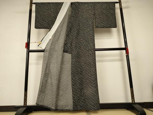 平和屋着物＊夏物 小紋 絽 幾何学文様 洗える着物 AABE1346jd