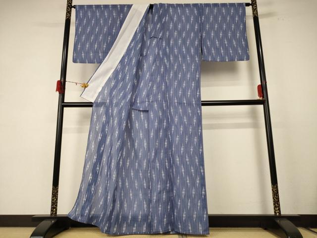 平和屋着物＊夏物 小紋 紗 間道 洗える着物 AABE1348jd