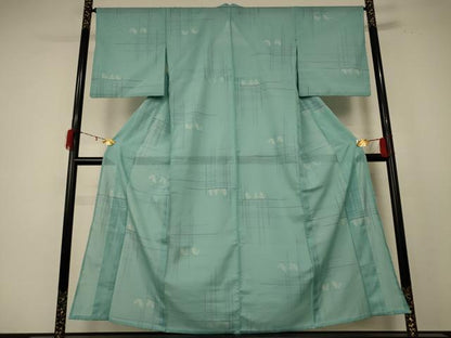 平和屋着物＊夏物 小紋 絽 舞蝶文 洗える着物 AABE1350jd